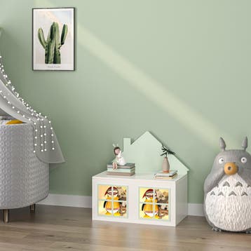 Speelgoedkist Vipsali 56x60x33 cm mintgroen en wit [en.casa], Verzenden, Nieuw