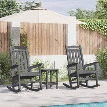 vidaXL Schommelstoel 2 st Lichtgrijs Polyetheen, Verzenden, Nieuw