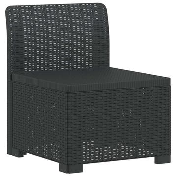 vidaXL Eénpersoons Tuinbank Rattan Look PP Antraciet, Verzenden, Nieuw