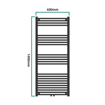 [neu.haus] Handdoekradiator Voss 140x60x3 cm zwart, Verzenden, Nieuw