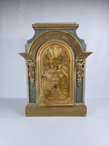 Antiek Tabernakel - Hout, Zijde - 1800-1850