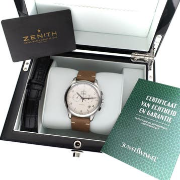 Zenith Class El Primero Chronograph 03.0510.4002; Automat..., Ophalen of Verzenden, Zo goed als nieuw, Leer, Overige merken