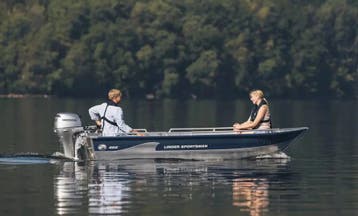 Linder Sportsman 400 + Mercury 20 pk, Watersport en Boten, Vis- en Consoleboten, Ophalen, Elektrische start, 10 tot 30 pk, Overige merken