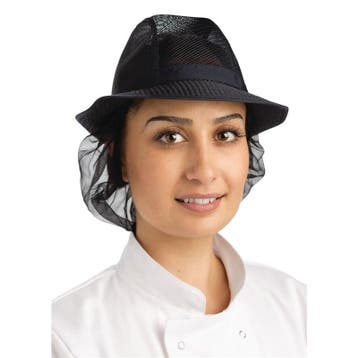 Hoed met haarnet donkerblauw | 100% Polyester - 100% Nylon, Verzenden, Nieuw in verpakking