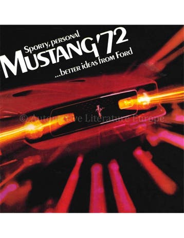 1972 FORD MUSTANG BROCHURE ENGELS (USA), Nieuw, Author
