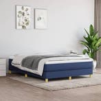vidaXL Boxspring bed stof blauw 140x200 cm, 140 cm, 200 cm, Stof, Verzenden