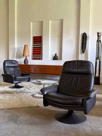 de Sede - Fauteuil (2) - DS-50 - Leder - Draaistoel