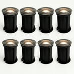8-Stuks | LED Grondspot GU10 rond | Rhodos | RVS | IP66, Ophalen of Verzenden, Nieuw, Plafondspot of Wandspot, Led