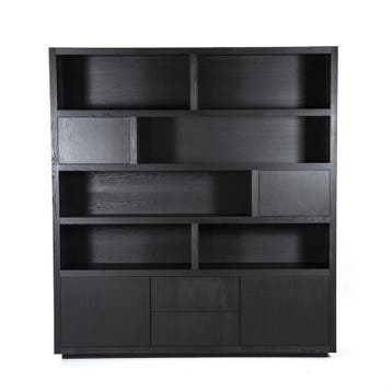Kabinet Helsinki 200x220cm 2-delig 4-drs. 2 laden - zwart, Nieuw