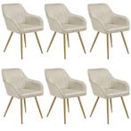 Eetkamerstoel Marilyn, fluweeloptiek, doorgestikt - creme/go, Verzenden, Nieuw