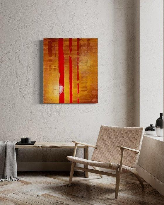 Ronan Martin - 3 Red Stripes - NO RESERVE PRICE, Antiek en Kunst, Kunst | Schilderijen | Modern