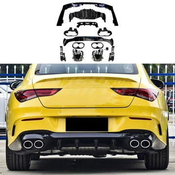 Diffuser With Chrome Exhaust Tips Voor Mercedes CLA, Auto-onderdelen, Ophalen of Verzenden, Nieuw