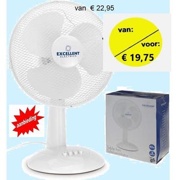 Excellent Tafelentilator, Witgoed en Apparatuur, Ventilatoren, Ophalen of Verzenden, Nieuw, Tafelventilator