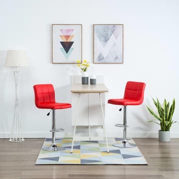 vidaXL Barstoelen 2 st kunstleer rood, Verzenden, Nieuw