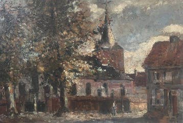 Rene Clarot (1882-1972), Toegeschreven aan - Stads/dorps, Antiek en Kunst