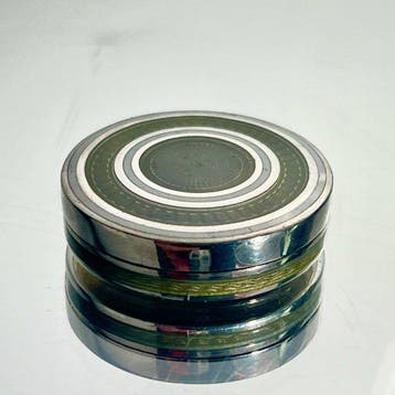 Doos - Zalf / Vanity Art Deco - .925 zilver - Guilloché, Antiek en Kunst