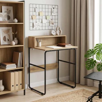 vidaXL Bureau met opbergruimte Artisanaal eiken 60 x 50 x 91, Verzenden, Nieuw