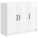 vidaXL Dressoir Hoogglans Wit 89 x 34,5 x 77 cm Bewerkt hout, Verzenden, Nieuw, Overige houtsoorten, Minder dan 50 cm