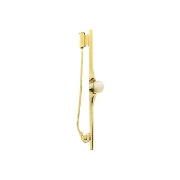 Gouden broche met cultivé parel, Gebruikt, Ophalen of Verzenden, Met edelsteen, Goud