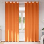 vidaXL Zwart-out Gordijnen met Ringen 2 pcs Feloranje 260 x, Verzenden, Nieuw