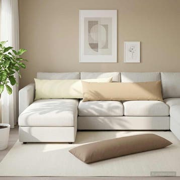 vidaXL Kussensloop HEERLEN Crèmekleurig 40 x 145 cm, Verzenden, Nieuw