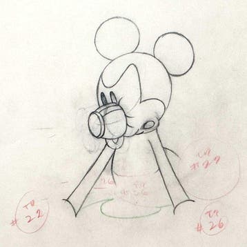 Mickeys Rival (1936) : Originele animatietekening van, Nieuw
