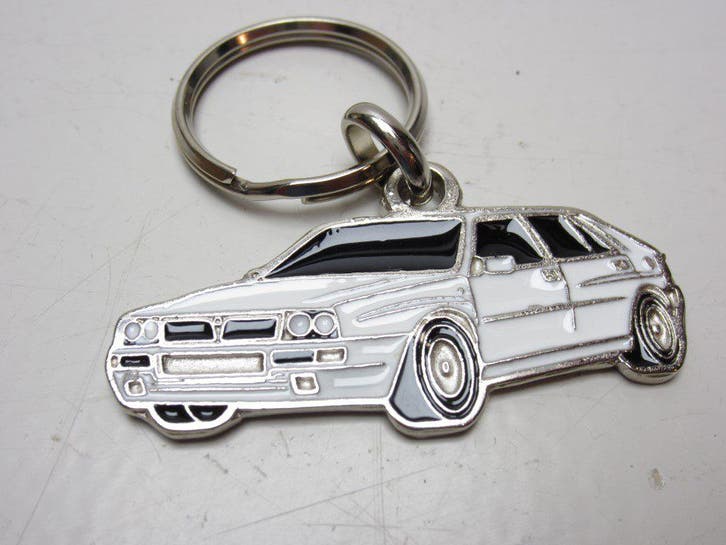 Sleutelhanger Lancia Delta Integrale Silhouette WIT -NIEUW-, Verzamelen, Sleutelhangers, Verzenden