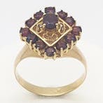 Ring - 18 karaat Geel goud - 0.45ct. tw. Granaat - Granaat, Nieuw