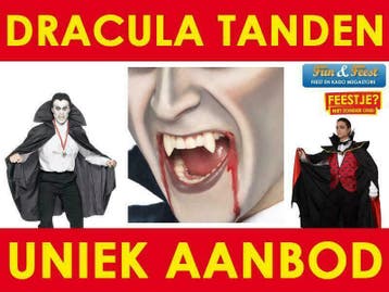 Dracula tanden - Vampier tanden - Gebitjes vampieren, Ophalen of Verzenden, Nieuw