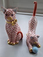 Herend - Beeldje - Pair of Herend Porcelain Cats -, Antiek en Kunst