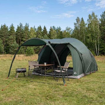 vidaXL Tunneltent Legergroen 6-persoons Polyester en staal, Verzenden, Nieuw, Tot en met 2