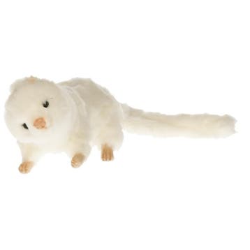 Hansa fret knuffel - wit - pluche - 23 cm - dierenknuffel, Verzenden, Nieuw