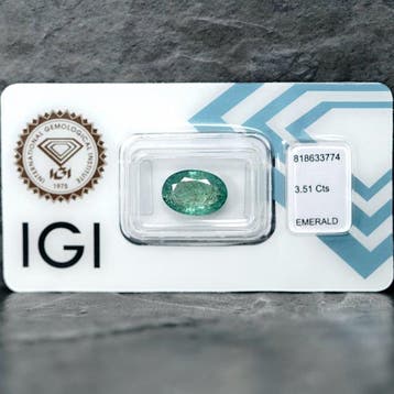 Zonder minimumprijs - 1 pcs Groen Smaragd - 3.51 ct -, Nieuw