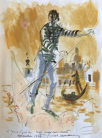 Lucien Fontanarosa (1912-1975) - Venise, le gondolier, 1973