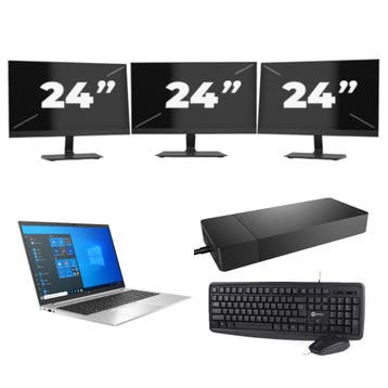 HP EliteBook 850 G8 -   i7-11e  8GB  - 256GB  + 3x 24 inch ., Computers en Software, Windows Laptops, Verzenden, 8 GB, Refurbished