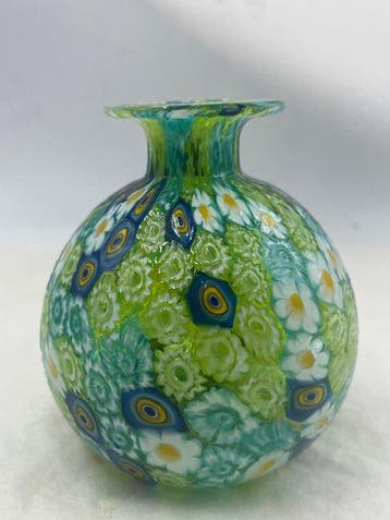 Livio Campanella - Vaas - Muranoglas - Vaas met gekleurde