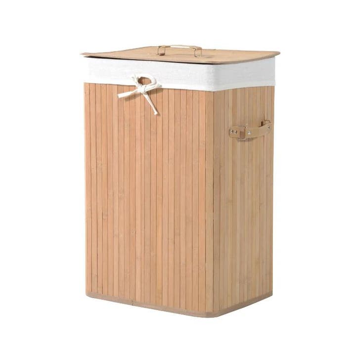 TRUUSK Opvouwbare Wasmand met Deksel - Canvas Tas - Bamboe F, Huis en Inrichting, Kasten | Ladekasten, Nieuw, Verzenden