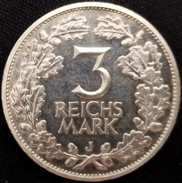 Duitsland, Weimar Republiek 3 Reichsmark 1925 Hamburg,