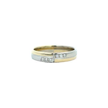 Gouden ring met diamant 14 karaat, Verzenden, Zo goed als nieuw, Goud
