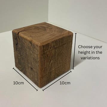 Handgemaakte winddroog eiken sokkels / zuilen – 10x10 cm, Verzenden, Nieuw