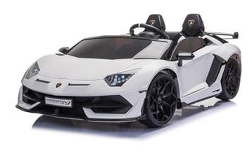 24V Lamborghini Aventador SVJ wit 2 pers leder eva 2.4ghz RC, Ophalen of Verzenden, Nieuw