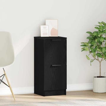 vidaXL Dressoir Zwart Eiken 30 x 30 x 70 cm Bewerkt hout, Huis en Inrichting, Verzenden, Nieuw, Overige houtsoorten, Minder dan 50 cm
