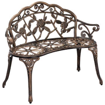 Tuinbank Monfalcone 2-persoonsbank 99x54x78 cm bronskleurig, Tuin en Terras, Tuinsets en Loungesets, Verzenden, Nieuw