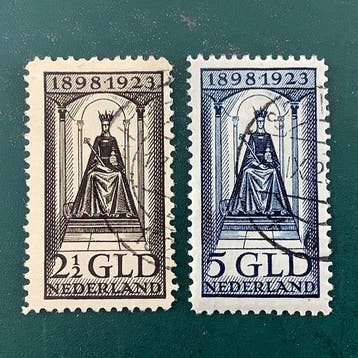 Nederland 1923 - Jubileumreeks : 2,5 en 5 Gulden - NPVH, Gestempeld