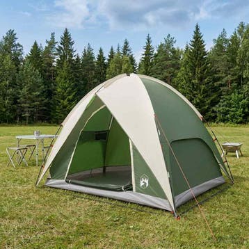 vidaXL Camping Tent met Regenhoes Waterdicht 4-persoons, Verzenden, Nieuw, Tot en met 2
