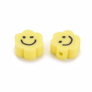440 x Polymeerklei smile kralen 10 mm – gat 1,4 mm – gee, Ophalen of Verzenden, Nieuw, Kraal