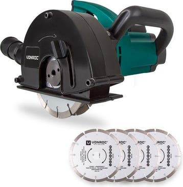 2dekans | VONROC Muurfrees – Sleufmachine – 1700W – Ø150MM –, Doe-het-zelf en Verbouw, Ophalen of Verzenden, Zo goed als nieuw