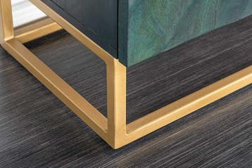 Massief dressoir SCORPION 180cm turquoise mangohout goud, Ophalen of Verzenden, Nieuw