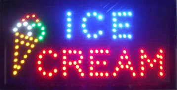 Ice cream ijs LED bord lamp verlichting lichtbak reclamebord, Verzenden, Nieuw