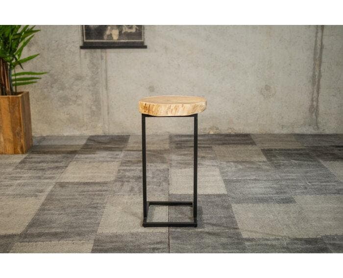 Boomstam bijzettafel | Laptoptafel Acacia, Huis en Inrichting, Tafels | Bijzettafels, Nieuw, Ophalen of Verzenden